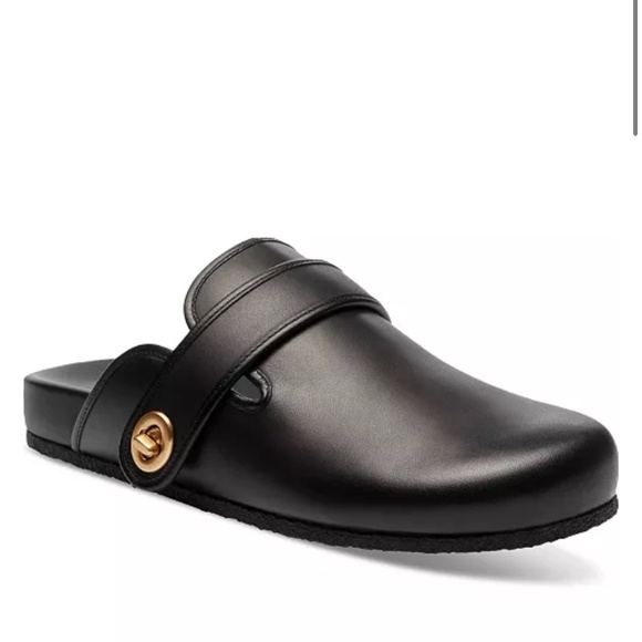 New Coach Black Leather Clogs - Picture 1 of 1